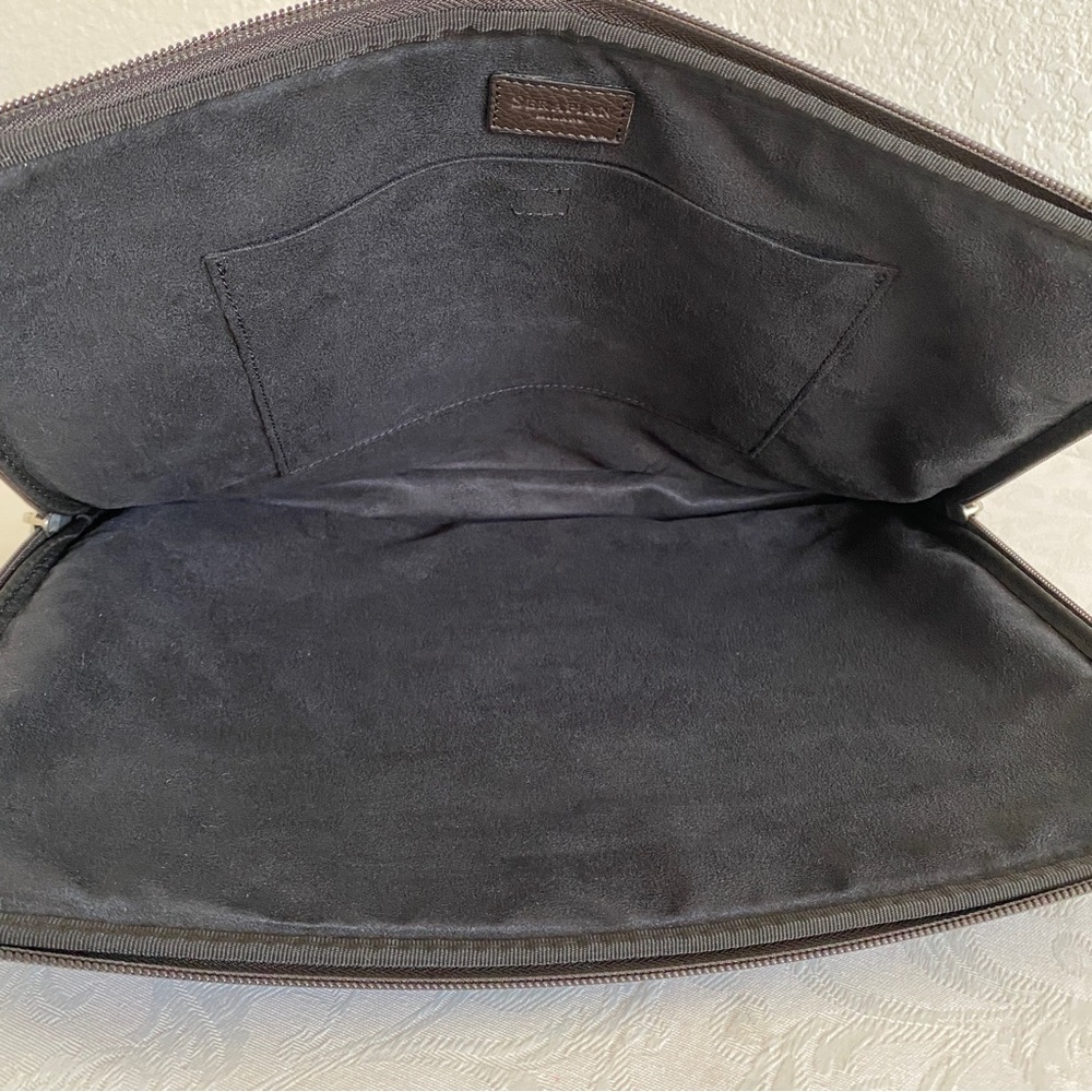 Serapian brown Leather Document laptop Case - Picture 9 of 12
